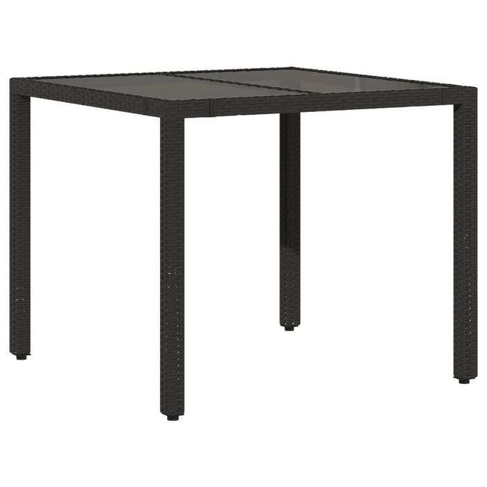 Set mobilier de grădină cu perne, 5 piese, negru, poliratan WALTI