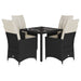 Set mobilier de grădină cu perne, 5 piese, negru, poliratan - WALTI WALTI