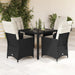 Set mobilier de grădină cu perne, 5 piese, negru, poliratan - WALTI WALTI