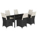 Set mobilier de grădină cu perne, 7 piese, negru, poliratan - WALTI WALTI