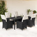 Set mobilier de grădină cu perne, 7 piese, negru, poliratan - WALTI WALTI