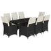 Set mobilier de grădină cu perne, 9 piese, negru, poliratan - WALTI WALTI