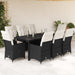 Set mobilier de grădină cu perne, 9 piese, negru, poliratan - WALTI WALTI