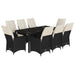 Set mobilier de grădină cu perne, 9 piese, negru, poliratan - WALTI WALTI