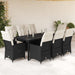 Set mobilier de grădină cu perne, 9 piese, negru, poliratan - WALTI WALTI