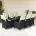 Set mobilier de grădină cu perne, 9 piese, negru, poliratan - WALTI WALTI