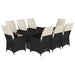 Set mobilier de grădină cu perne, 9 piese, negru, poliratan - WALTI WALTI