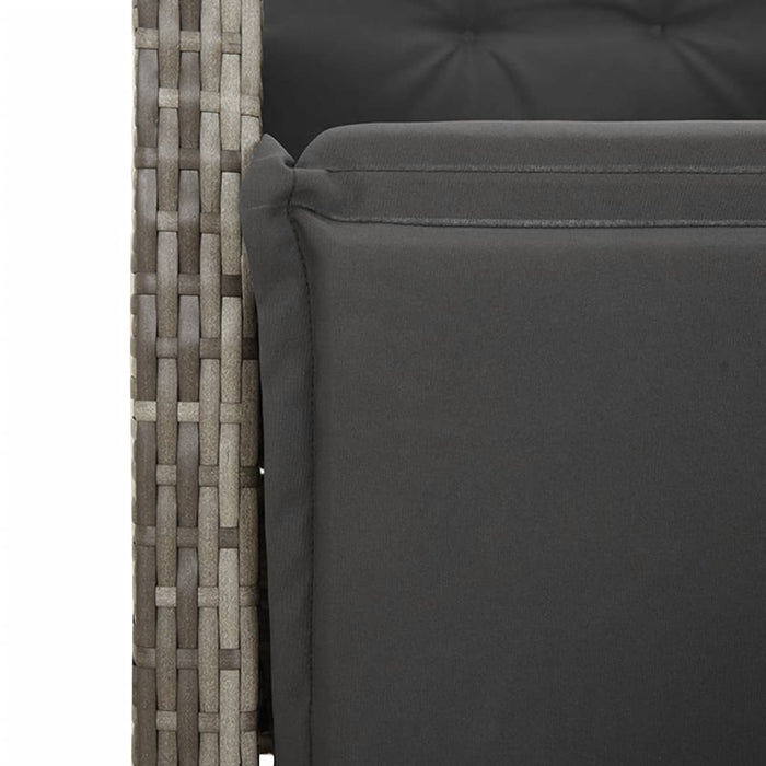 Set mobilier grădină cu perne, 9 piese, gri, poliratan - WALTI WALTI