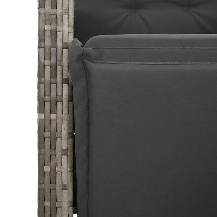 Set mobilier grădină cu perne, 9 piese, gri, poliratan - WALTI WALTI
