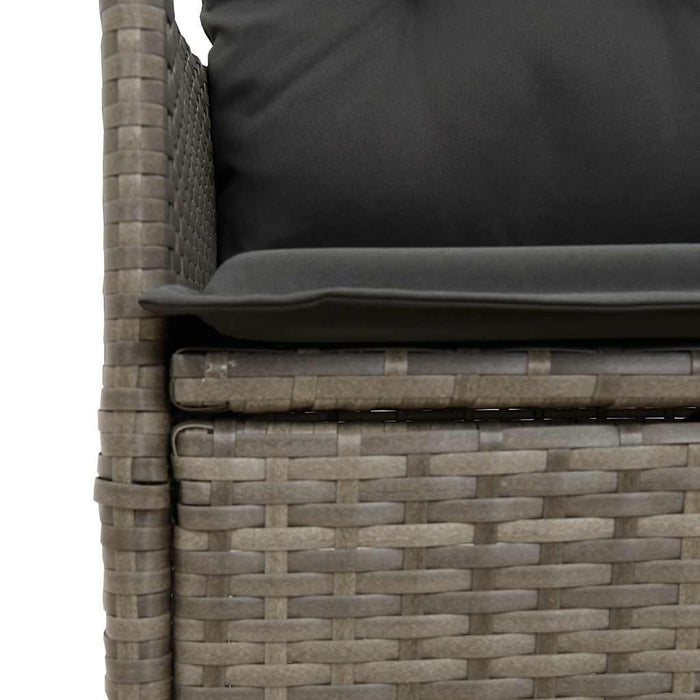 Set mobilier de grădină cu perne, 7 piese, gri, poliratan - WALTI WALTI