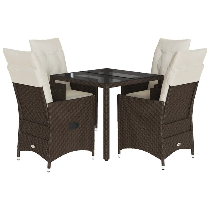 Set mobilier de grădină, 5 piese, cu perne, maro, poliratan - WALTI WALTI