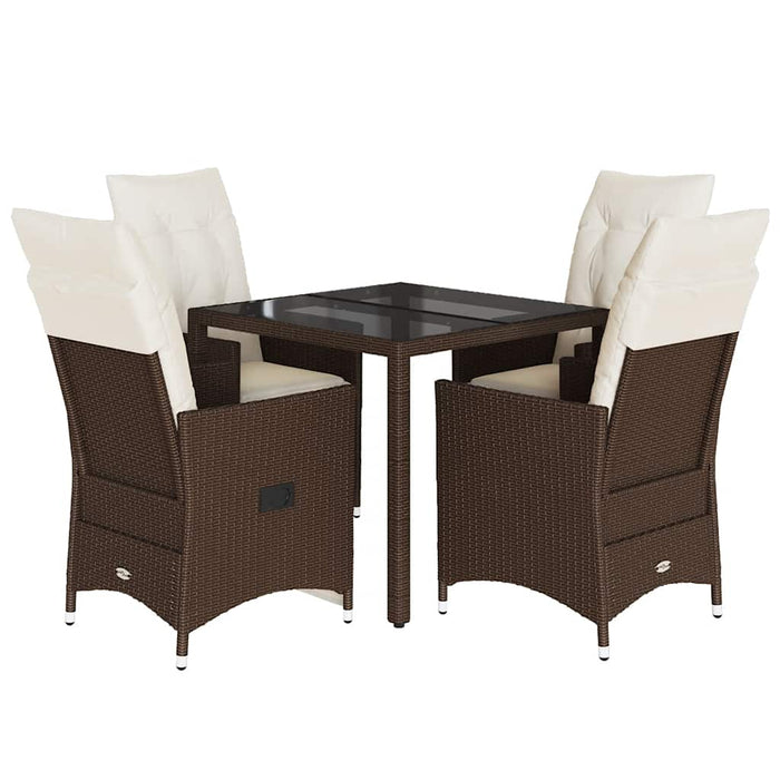Set mobilier de grădină, 5 piese, cu perne, maro, poliratan - WALTI WALTI