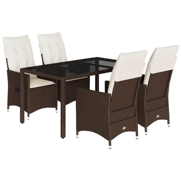 Set mobilier de grădină, 5 piese, cu perne, maro, poliratan - WALTI WALTI