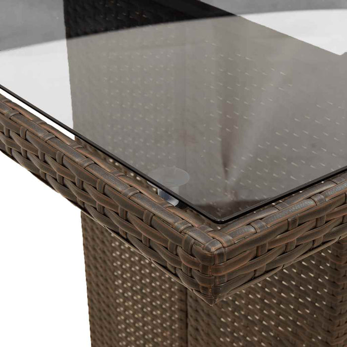 Set mobilier de grădină cu perne, 9 piese, maro, poliratan WALTI