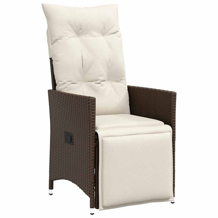 Set mobilier de grădină cu perne, 9 piese, maro, poliratan - WALTI WALTI