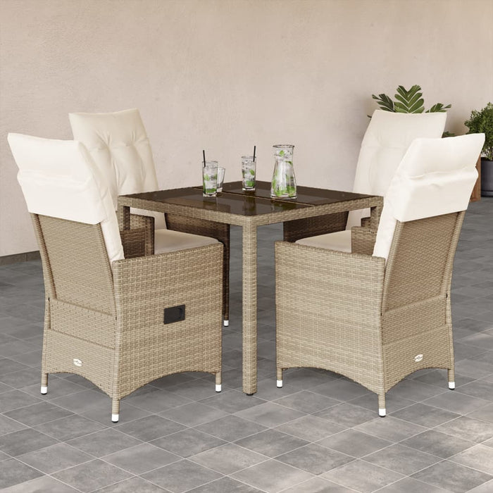 Set mobilier de grădină cu perne, 5 piese, bej, poliratan - WALTI WALTI