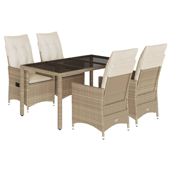Set mobilier de grădină cu perne, 5 piese, bej, poliratan - WALTI WALTI