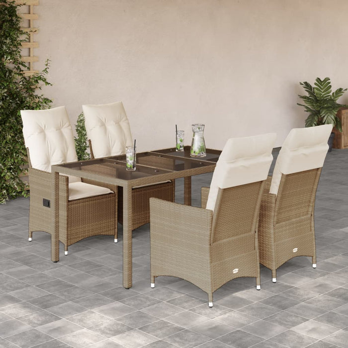 Set mobilier de grădină cu perne, 5 piese, bej, poliratan - WALTI WALTI