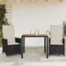 Set bistro cu perne, 3 piese, negru, poliratan - WALTI WALTI