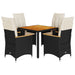 Set mobilier de grădină cu perne, 5 piese, negru, poliratan - WALTI WALTI