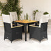 Set mobilier de grădină cu perne, 5 piese, negru, poliratan - WALTI WALTI