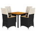 Set mobilier de grădină cu perne, 5 piese, negru, poliratan - WALTI WALTI