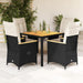 Set mobilier de grădină cu perne, 5 piese, negru, poliratan - WALTI WALTI