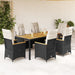 Set mobilier de grădină cu perne, 7 piese, negru, poliratan - WALTI WALTI