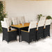 Set mobilier de grădină cu perne, 9 piese, negru, poliratan - WALTI WALTI