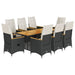 Set mobilier de grădină cu perne, 9 piese, negru, poliratan - WALTI WALTI