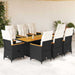 Set mobilier de grădină cu perne, 9 piese, negru, poliratan - WALTI WALTI