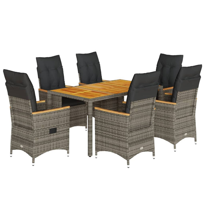 Set mobilier de grădină cu perne, 7 piese, gri, poliratan - WALTI WALTI