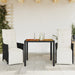 Set bistro cu perne, 3 piese, negru, poliratan - WALTI WALTI