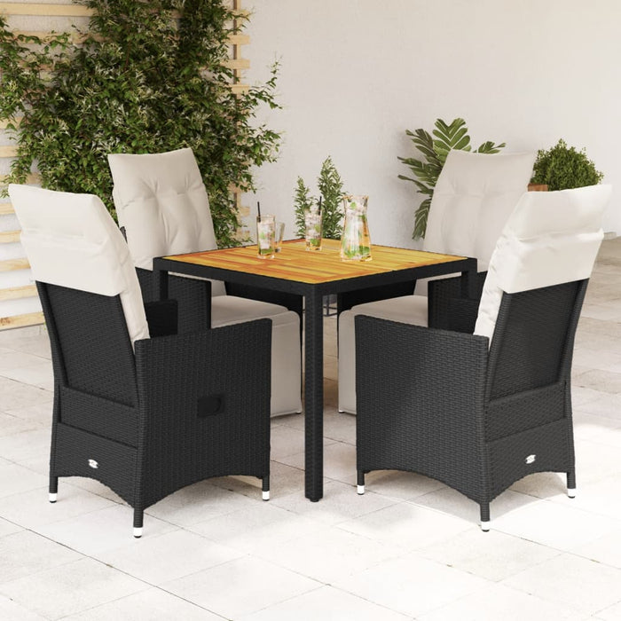 Set mobilier de grădină cu perne, 5 piese, negru, poliratan - WALTI WALTI