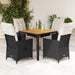 Set mobilier de grădină cu perne, 5 piese, negru, poliratan - WALTI WALTI