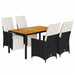 Set mobilier de grădină cu perne, 5 piese, negru, poliratan - WALTI WALTI