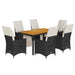 Set mobilier de grădină cu perne, 7 piese, negru, poliratan - WALTI WALTI