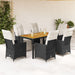 Set mobilier de grădină cu perne, 7 piese, negru, poliratan - WALTI WALTI