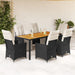 Set mobilier de grădină cu perne, 7 piese, negru, poliratan - WALTI WALTI