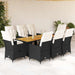 Set mobilier de grădină cu perne, 9 piese, negru, poliratan - WALTI WALTI