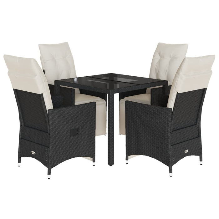 Set mobilier de grădină cu perne, 5 piese, negru, poliratan - WALTI WALTI