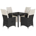 Set mobilier de grădină cu perne, 5 piese, negru, poliratan - WALTI WALTI