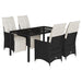 Set mobilier de grădină cu perne, 5 piese, negru, poliratan - WALTI WALTI