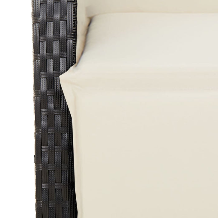 Set mobilier de grădină cu perne, 5 piese, negru, poliratan - WALTI WALTI