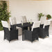 Set mobilier de grădină cu perne, 7 piese, negru, poliratan - WALTI WALTI