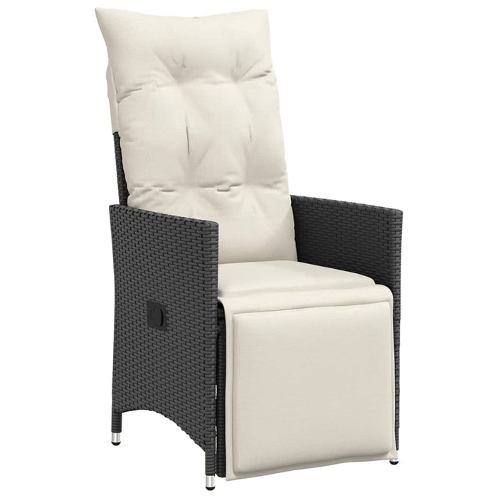 Set mobilier de grădină cu perne, 7 piese, negru, poliratan - WALTI WALTI