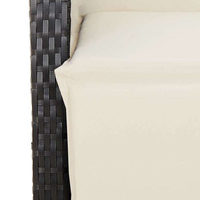 Set mobilier de grădină cu perne, 7 piese, negru, poliratan - WALTI WALTI