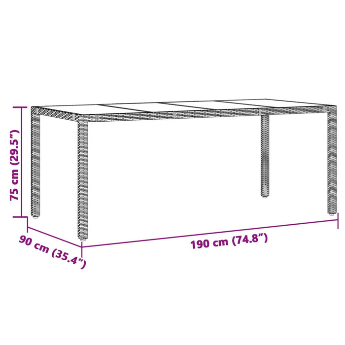 Set mobilier de grădină cu perne, 7 piese, negru, poliratan - WALTI WALTI