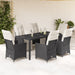 Set mobilier de grădină cu perne, 7 piese, negru, poliratan - WALTI WALTI