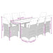 Set mobilier de grădină cu perne, 9 piese, negru, poliratan - WALTI WALTI